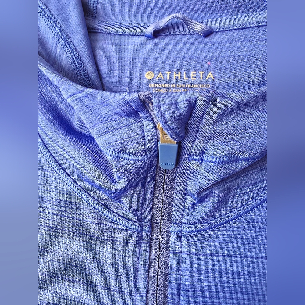 Athleta Pacifica Zip Hoodie Gorpcore Royal Blue UV Protection Coastal Athletic - Picture 7 of 8